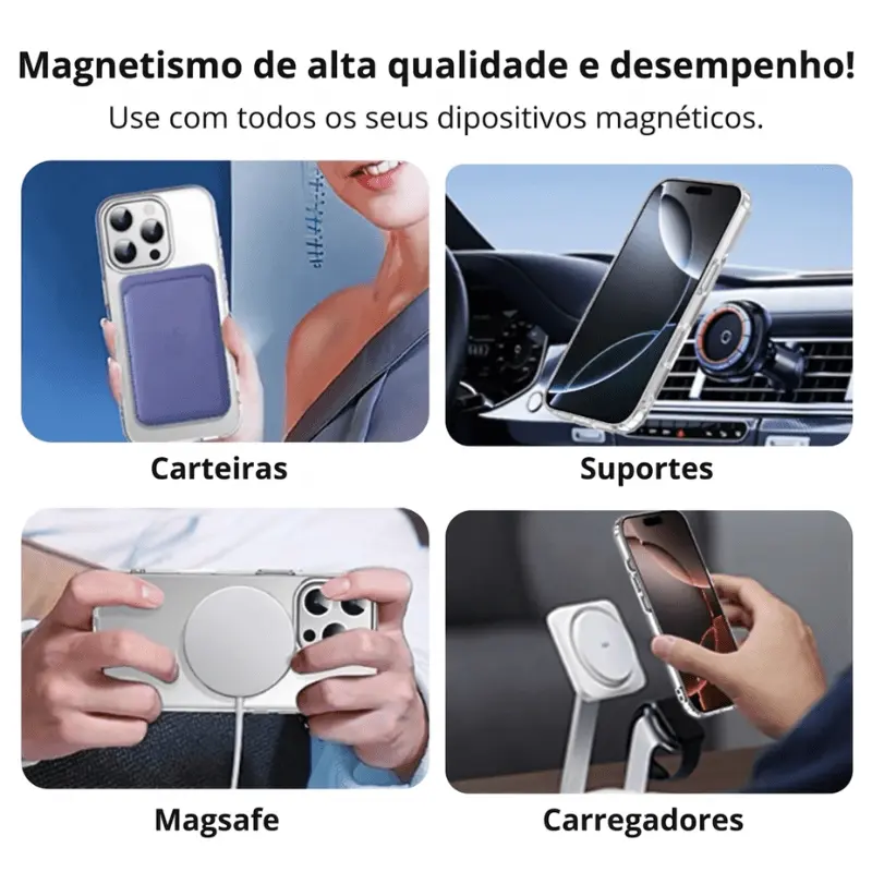 Capa no suporte do carro iPhone 12 ao 17 na DigitalShopBrasil.