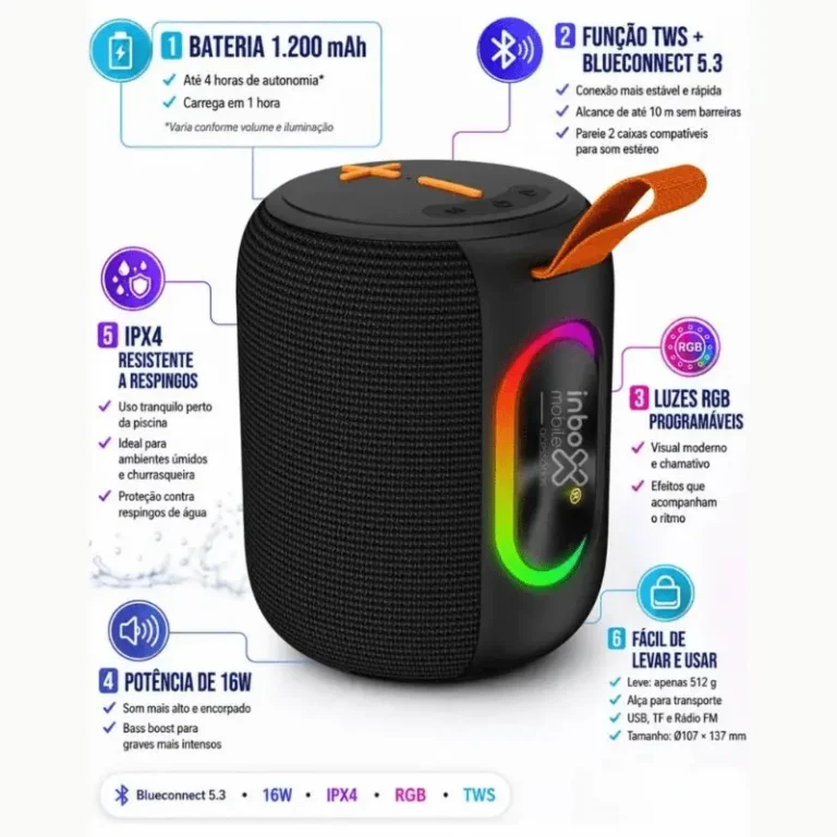3-caixa de som Bluetooth DigitalShopBrasil